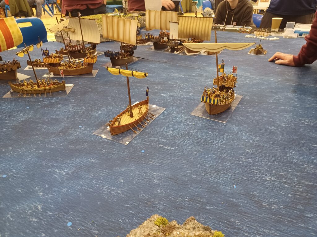 The 28mm warships come about to intercept!