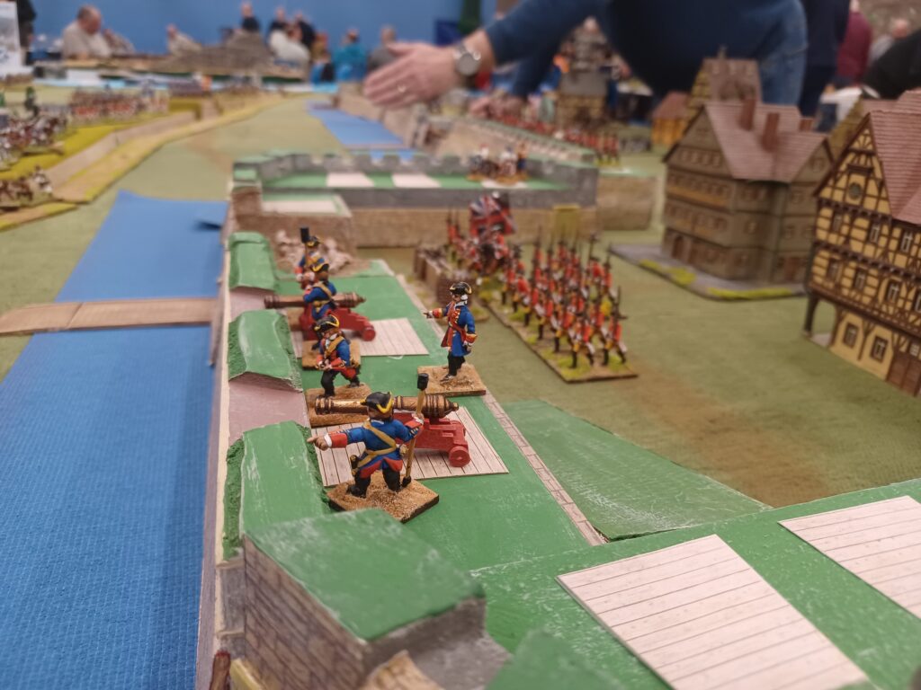 Jacobite gunners bombard British forces from the walls of Louisberg!