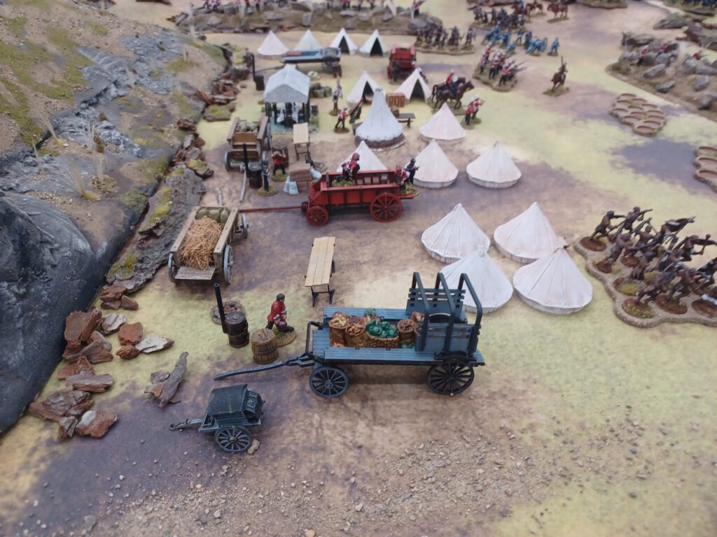 The British Camp at Isandlwana, complete with Officers' gazebo for "tiffin"!