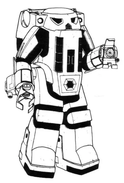 Black and white Zero-G spacetrooper illustration from West End Games' "Rules of Engagement: the Rebel SpecForce Sourcebook"